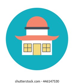 Dome Roof Building Colored Vector Illustration