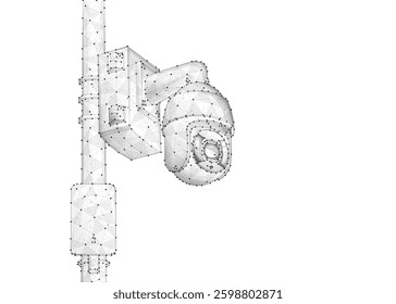 Dome security camera. Business monitoring, Camera surveillance, Store cctv, Digital surveillance, Office security, Indoor monitoring, Safety control, Crime detection concept. Abstract 3d vector