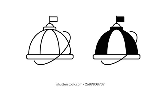 Icono de conjunto de cúpula con fondo blanco Vector Ilustración de stock