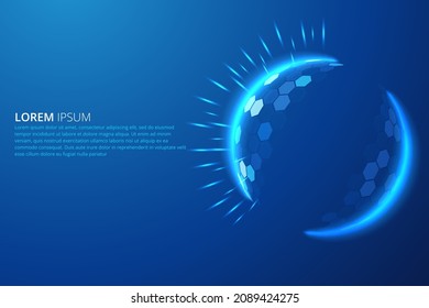 Dome shield geometric vector illustration on a blue background