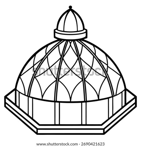 Dome structure, featuring a classic architectural design with curved lines and geometric patterns, showcasing elegance and structural integrity