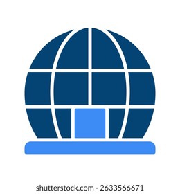 Dome Structure Vector for Future Cities and Eco Architecture. Futuristic building icon, sustainable habitat design, space colony concept