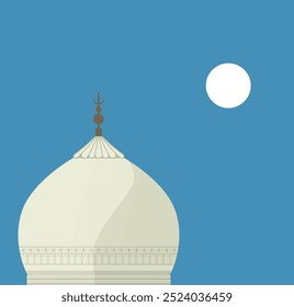 Cúpula de Taj Mahal - um Mausoléu de Mármore Branco-Marfim em Agra - ilustração de stock como arquivo EPS 10