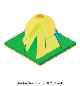 Dome Tent Icon. Isometric Illustration Of Dome Tent Vector Icon For Web