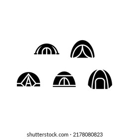 Dome Tent Icon Set Vector Symbol Design Illustration