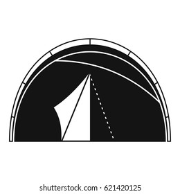 Dome tent icon. Simple illustration of dome tent vector icon for web