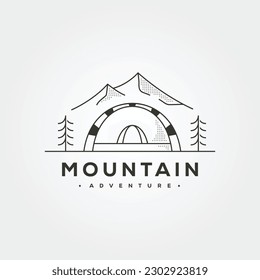 Dome tent outdoor logo vector minimalist illustration design, mountain camp logo design