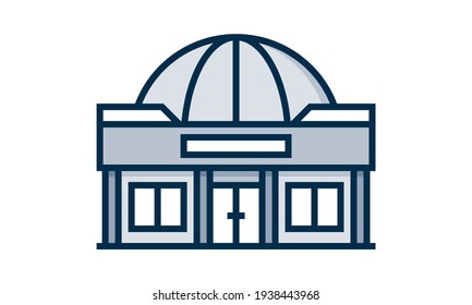 Dome vector icon. isolated black simple line element illustration from buildings concept.