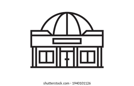 KuppelVektorsymbol. einzelne, einfache, schwarze Linienillustration aus dem Gebäudekonzept.	