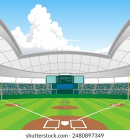 The domed baseball stadium with retractable roof