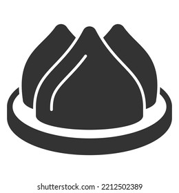 Domed chocolates on a tray - icon, illustration on white background, glyph style
