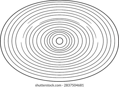 Domed Scale Insect Top View Line Art Outline Illustration