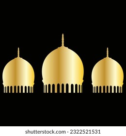 Domes with Golden Gradient Premium Islamic Architecture Vector Art