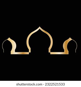 Domes with Golden Gradient Premium Islamic Architecture Vector Art