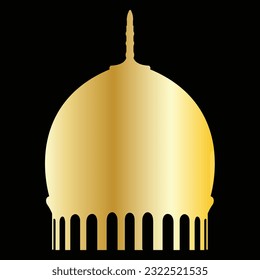 Domes with Golden Gradient Premium Islamic Architecture Vector Art