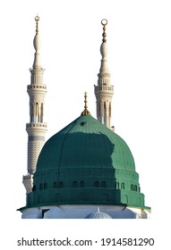 domes and minarets of the Nabawi mosque with a transparent background