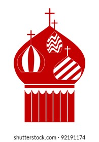 Domes of Orthodox Cathedral Temple. Vector-Illustration