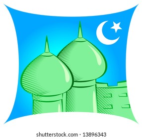 domes, stars and moon	