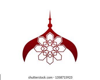 dome-shaped logo of the mosque. Islamic logo design, can use for invitation card and greeting card. Ramadan kareem event.