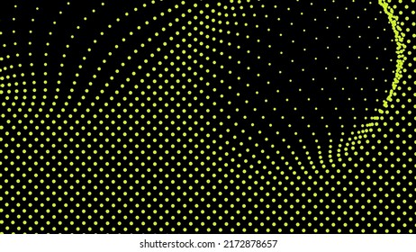 Dome-shaped protrusion part seine by stretching mesh for the illusion three-dimensional deformation of the surface. Screen media video trippy. Mesh LCD display. Scale size different hole space