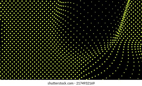 Dome-shaped protrusion part seine by stretching mesh for the illusion three-dimensional deformation of the surface. Screen media video trippy. Mesh LCD display. Scale size different hole space