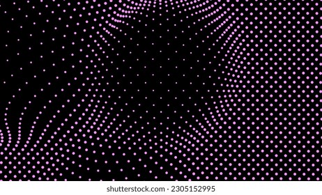 Dome-shaped protrusion part seine by stretching mesh for the illusion three-dimensional deformation of the surface. Screen media video trippy. Mesh LCD display. Scale size different hole space