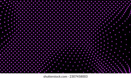 Dome-shaped protrusion part seine by stretching mesh for the illusion three-dimensional deformation of the surface. Screen media video trippy. Mesh LCD display. Scale size different hole space