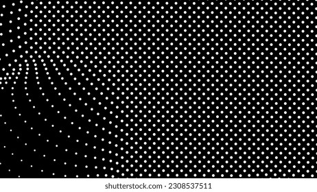 Dome-shaped protrusion part seine by stretching mesh for the illusion three-dimensional deformation of the surface. Screen media video trippy. Mesh LCD display. Scale size different hole space