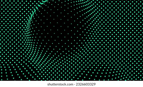 Dome-shaped protrusion part seine by stretching mesh for the illusion three-dimensional deformation of the surface. Screen media video trippy. Mesh LCD display. Scale size different hole space