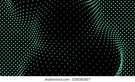 Dome-shaped protrusion part seine by stretching mesh for the illusion three-dimensional deformation of the surface. Screen media video trippy. Mesh LCD display. Scale size different hole space