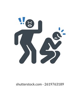Domestic Abuse Icon Isolated On White Background