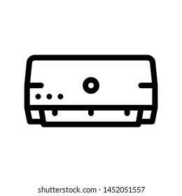 Domestic Air Conditioner Vector Thin Line Icon. Fixed Central Control Unit Conditioner Electronic Technology Cooling Device Inside Linear Pictogram. Conditioning Maintenance Contour Illustration