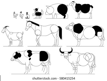 domestic animal icon black and white