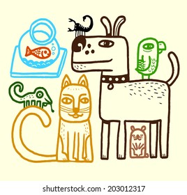 Domestic animal set