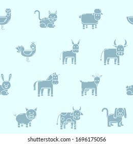 Domestic animal - Vector background (seamless pattern) of silhouettes pets for graphic design