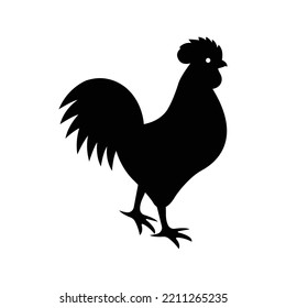 Icono de gallo de pollo para animales domésticos | Ilustración del vector negro |