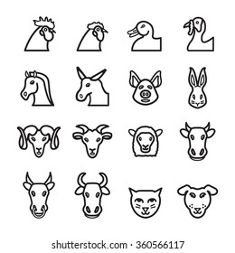 Domestic animals icon set. Vector eps 10.