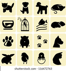 Domestic animals icons