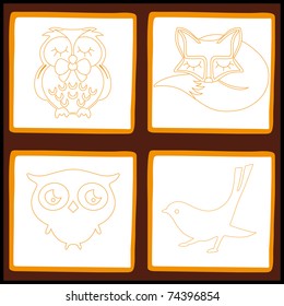 Domestic animals set, vector illustration