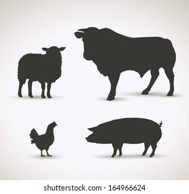 Domestic animals - vector illustration