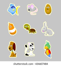Domestic animals - vector illustration