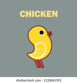 Domestic bird chicken simple