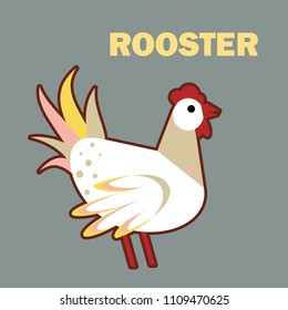 Domestic bird rooster simple