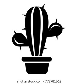 Domestic cactus icon. Simple illustration of domestic cactus vector icon for web