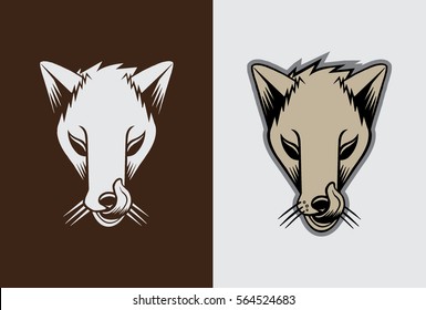 Domestic Cat Head Logo Mascot Vector