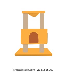 domestic cat house cartoon. kitty feline, room funny, fur fluffy domestic cat house sign. isolated symbol vector illustration