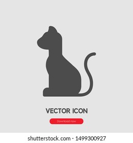 domestic cat icon vector. Linear style sign for mobile concept and web design. cat symbol illustration. Pixel vector graphics - Vector.
