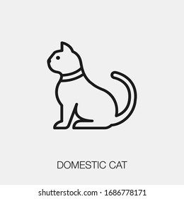domestic cat icon vector. Linear style sign for mobile concept and web design. domestic cat symbol illustration. Pixel vector graphics - Vector.