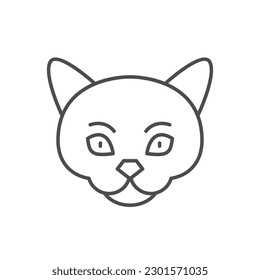 Domestic cat line outline icon