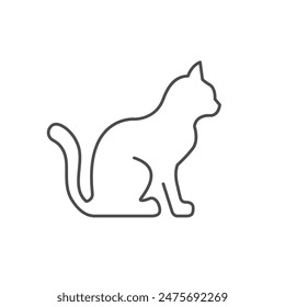 Domestic cat line outline icon